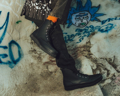 F9709 Black TUKskin™ 7-Eye Viva Low Boot - T.U.K. Shoes