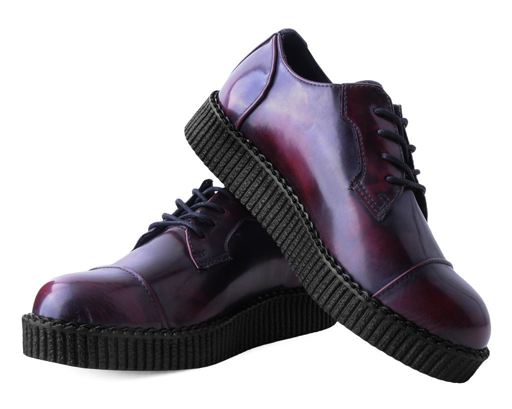 F3105 Burgundy TUKskin™ Toe Cap Viva Low Creeper - T.U.K. Shoes