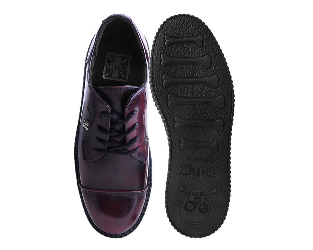 F3105 Burgundy TUKskin™ Toe Cap Viva Low Creeper - T.U.K. Shoes