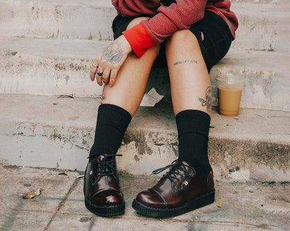 F3105 Burgundy TUKskin™ Toe Cap Viva Low Creeper - T.U.K. Shoes