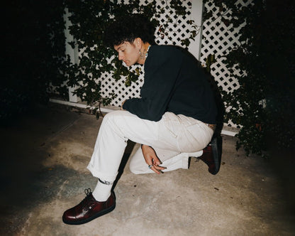 F3105 Burgundy TUKskin™ Toe Cap Viva Low Creeper - T.U.K. Shoes