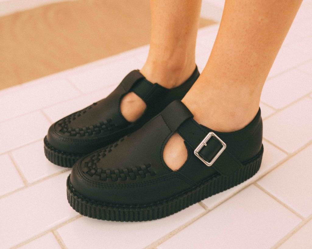 F3146 Black TUKskin™ Viva Low Sandal - T.U.K. Shoes