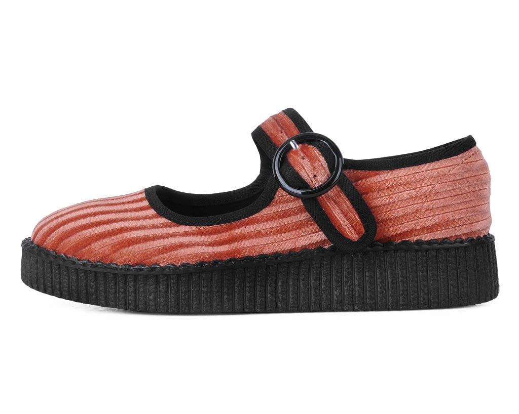 F3215L Orange Corduroy Viva Low Mary Jane - T.U.K. Shoes