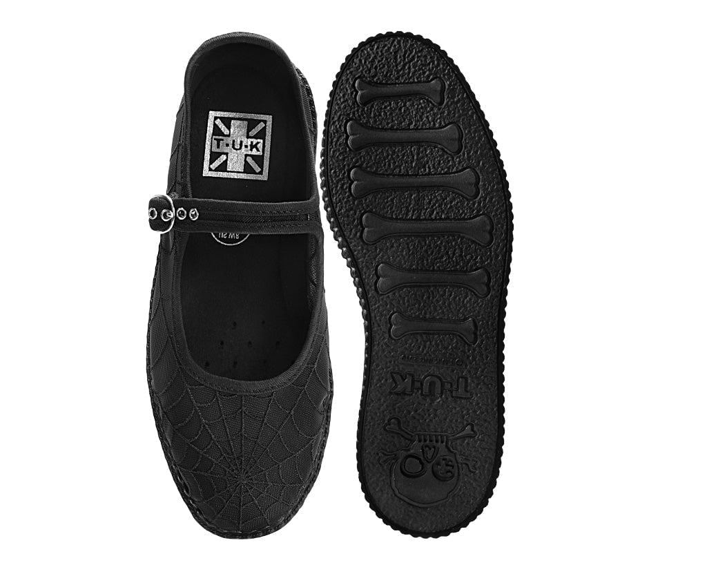 F3311L Black Mesh Web Viva Low Mary Jane - T.U.K. Shoes