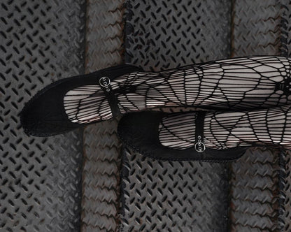 F3311L Black Mesh Web Viva Low Mary Jane - T.U.K. Shoes