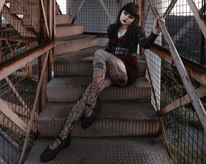 F3311L Black Mesh Web Viva Low Mary Jane - T.U.K. Shoes