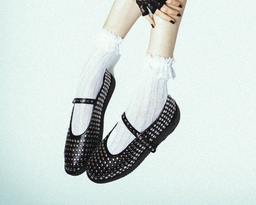 F3275L Black TUKskin Flat Stud Viva Low Mary Jane - T.U.K. Shoes