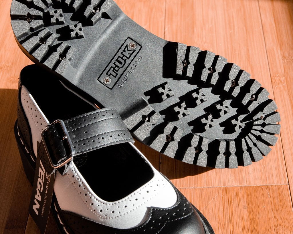 A9888L Black & White Double Decker Mary Jane - T.U.K. Shoes