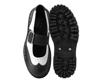 A9888L Black & White Double Decker Mary Jane - T.U.K. Shoes