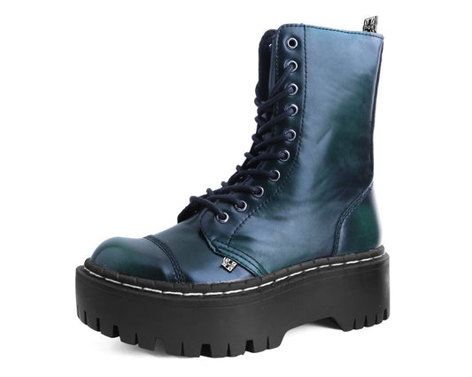 A3195 Green Rub-Off 10-Eye Double Decker Boot - T.U.K. Shoes