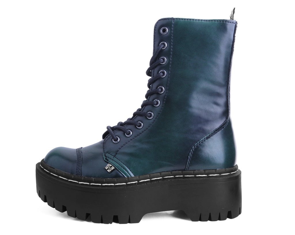 A3195 Green Rub-Off 10-Eye Double Decker Boot - T.U.K. Shoes