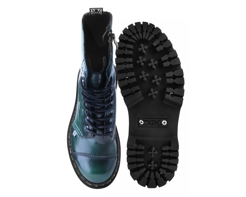 A3195 Green Rub-Off 10-Eye Double Decker Boot - T.U.K. Shoes