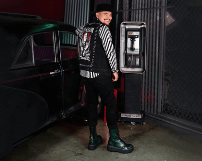 A3195 Green Rub-Off 10-Eye Double Decker Boot - T.U.K. Shoes