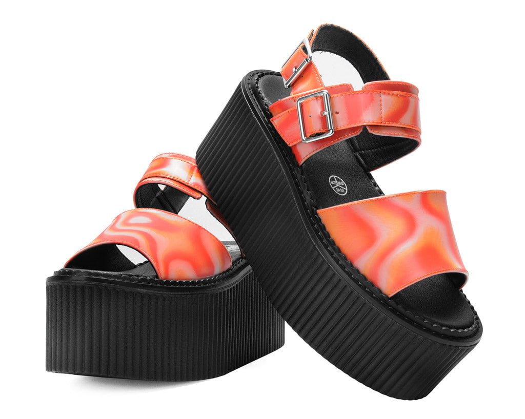 S3306L Orange Wavy Strato Sandal - T.U.K. Shoes
