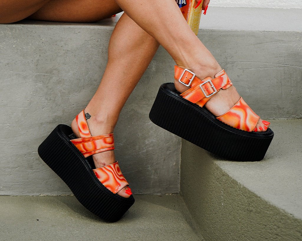 S3306L Orange Wavy Strato Sandal - T.U.K. Shoes