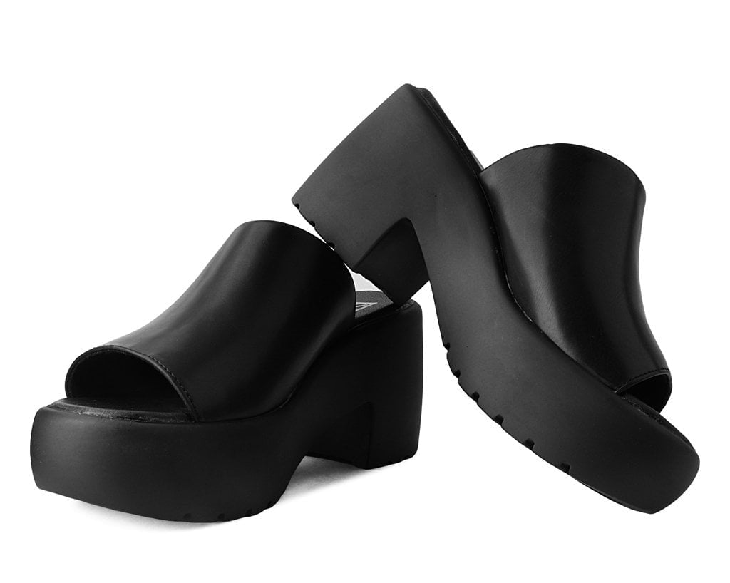 A9878L Black Bubble Mule Heel - T.U.K. Shoes