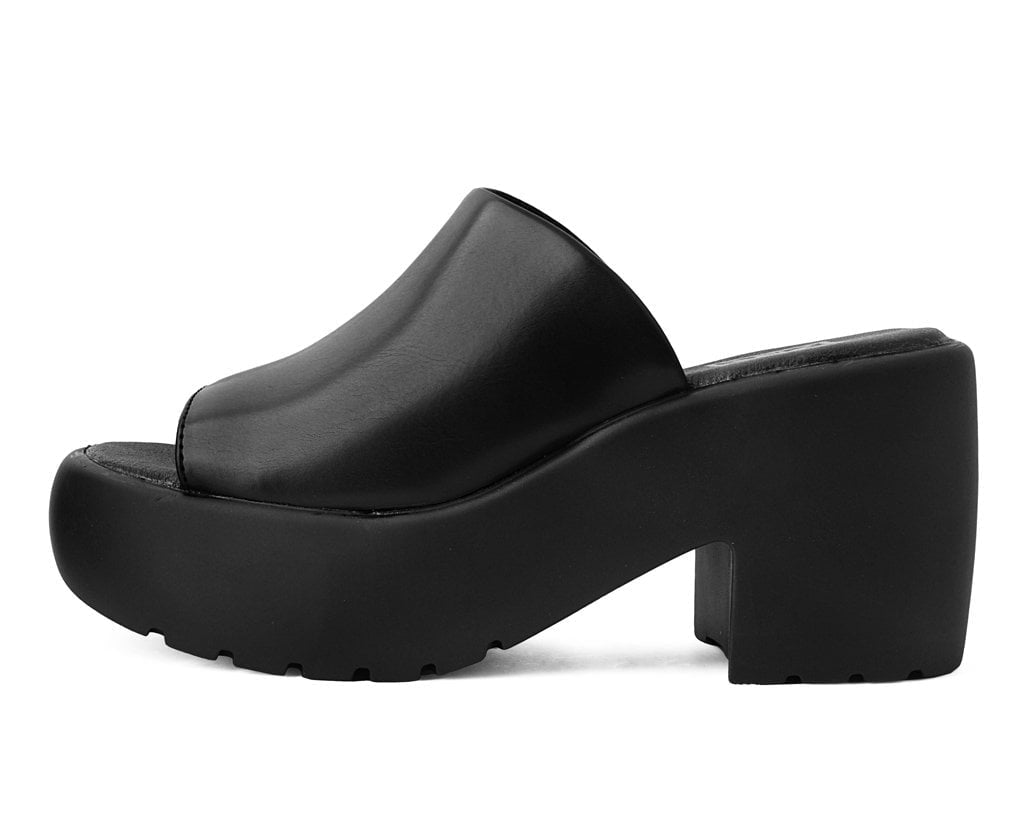 A9878L Black Bubble Mule Heel - T.U.K. Shoes