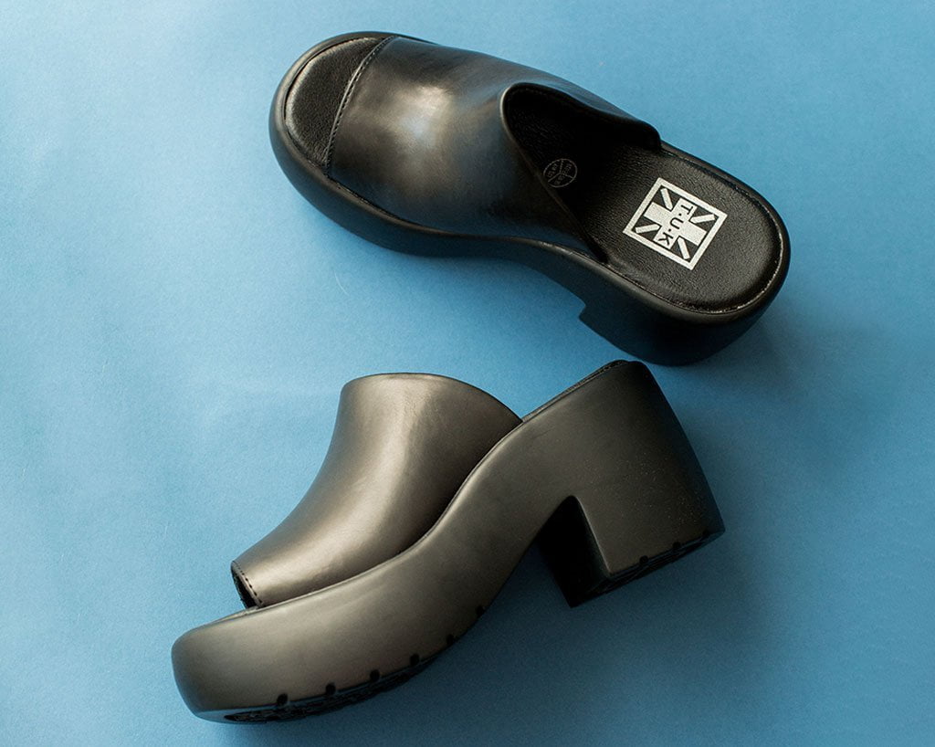 A9878L Black Bubble Mule Heel - T.U.K. Shoes