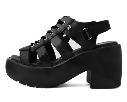A9962L Black Lace Up Bubble Heel - T.U.K. Shoes