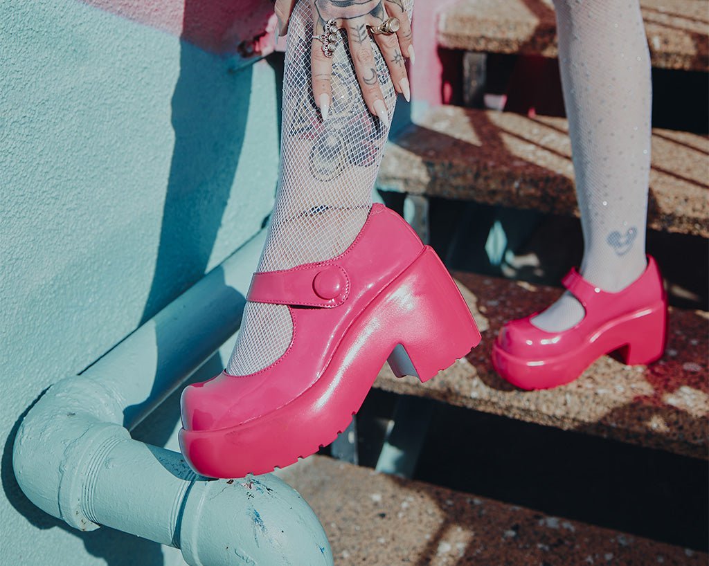 A3219L Pink Liquid Bubble Mary Jane Platform - T.U.K. Shoes