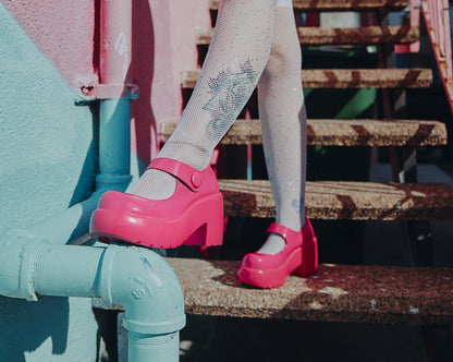 A3219L Pink Liquid Bubble Mary Jane Platform - T.U.K. Shoes