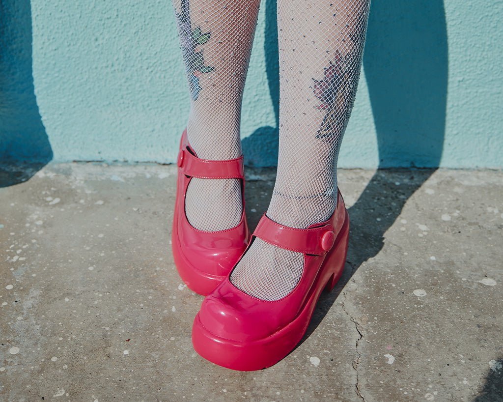 A3219L Pink Liquid Bubble Mary Jane Platform - T.U.K. Shoes