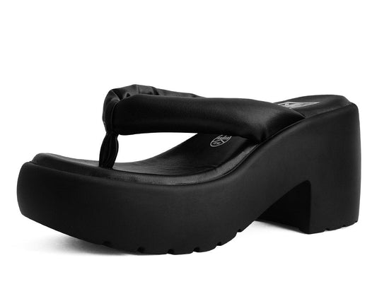A9960L Black Strappy Bubble Heel - T.U.K. Shoes