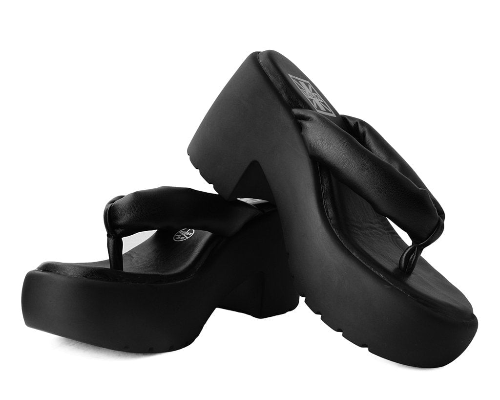 A9960L Black Strappy Bubble Heel - T.U.K. Shoes
