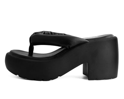 A9960L Black Strappy Bubble Heel - T.U.K. Shoes
