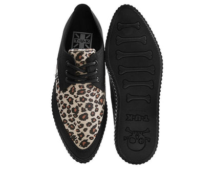 Black & Leopard Tie Pointed Lace Up EZC - T.U.K. Shoes