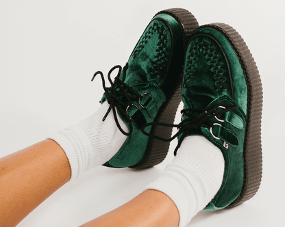 V8535 Emerald Green Velvet Viva Mondo Creeper - T.U.K. Shoes