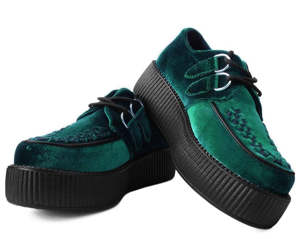 V8535 Emerald Green Velvet Viva Mondo Creeper - T.U.K. Shoes