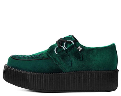 V8535 Emerald Green Velvet Viva Mondo Creeper - T.U.K. Shoes
