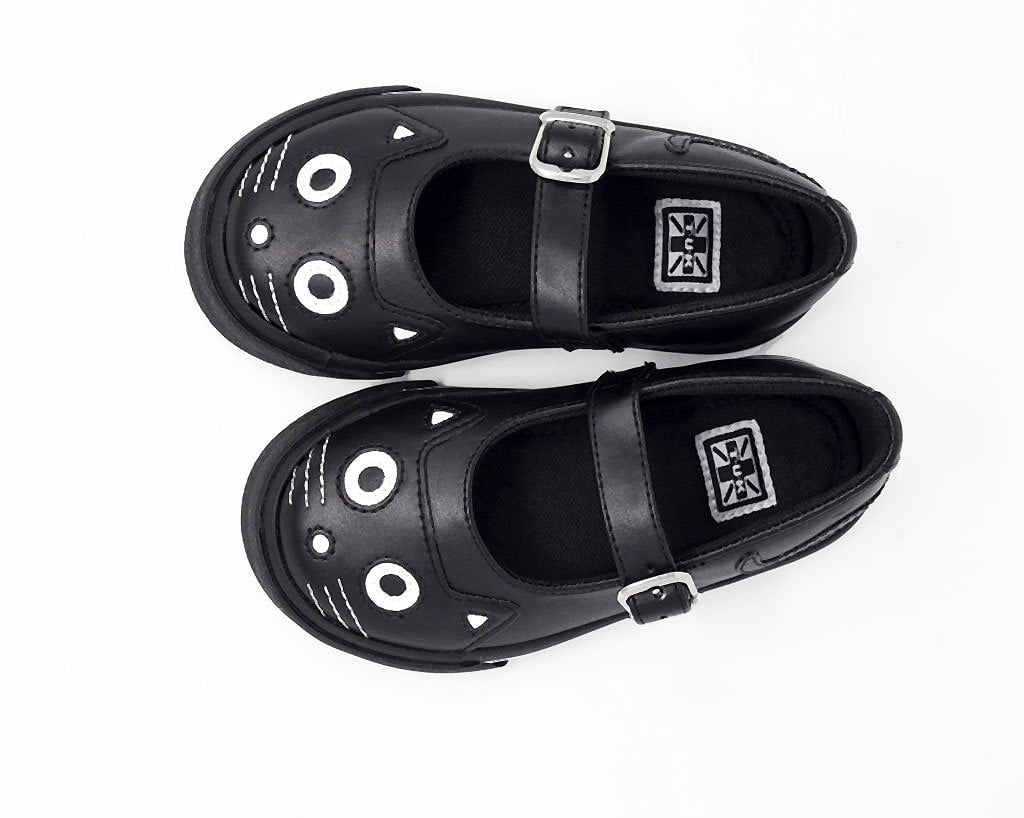 A9725B Black & White Kitty Mary Jane Toddler Sneaker - T.U.K. Shoes