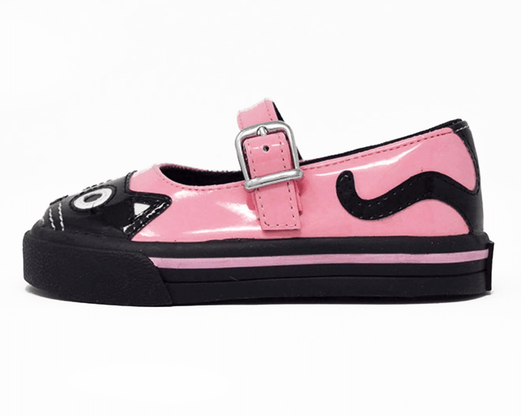 A9726B Black & Pink Kitty Mary Jane Toddler Sneaker - T.U.K. Shoes