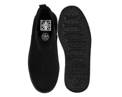 F3424L Black Faux Suede Viva Low Chelsea Boot - T.U.K. Shoes