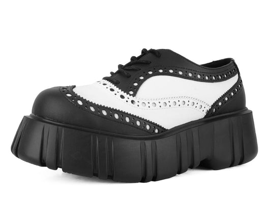 T2338 Black & White TUKskin™ Anarchic Airship Brogue - T.U.K. Shoes