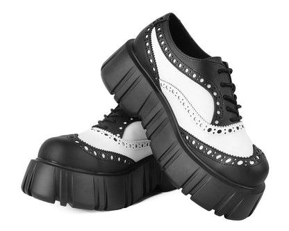 T2338 Black & White TUKskin™ Anarchic Airship Brogue - T.U.K. Shoes