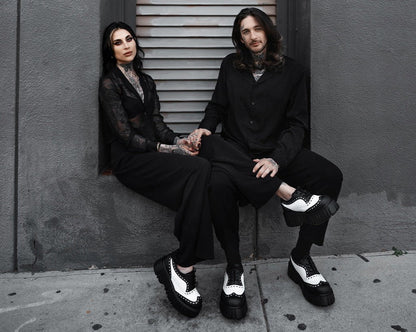 T2338 Black & White TUKskin™ Anarchic Airship Brogue - T.U.K. Shoes