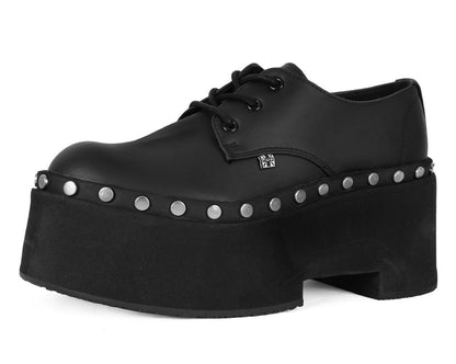 A3296 Black TUKskin Dino Flat Platform - T.U.K. Shoes