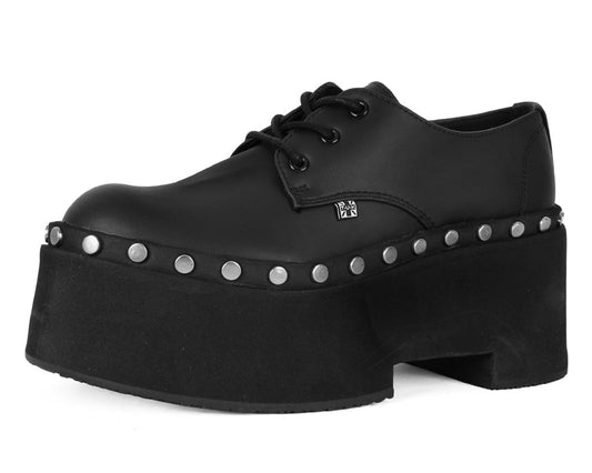 A3296 Black TUKskin Dino Flat Platform - T.U.K. Shoes