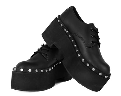 A3296 Black TUKskin Dino Flat Platform - T.U.K. Shoes