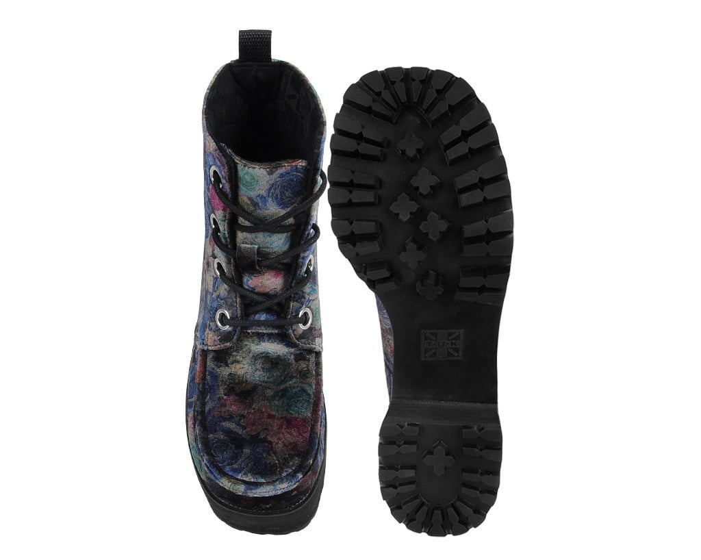 A3285L Floral Velvet Nosebleed Boot - T.U.K. Shoes