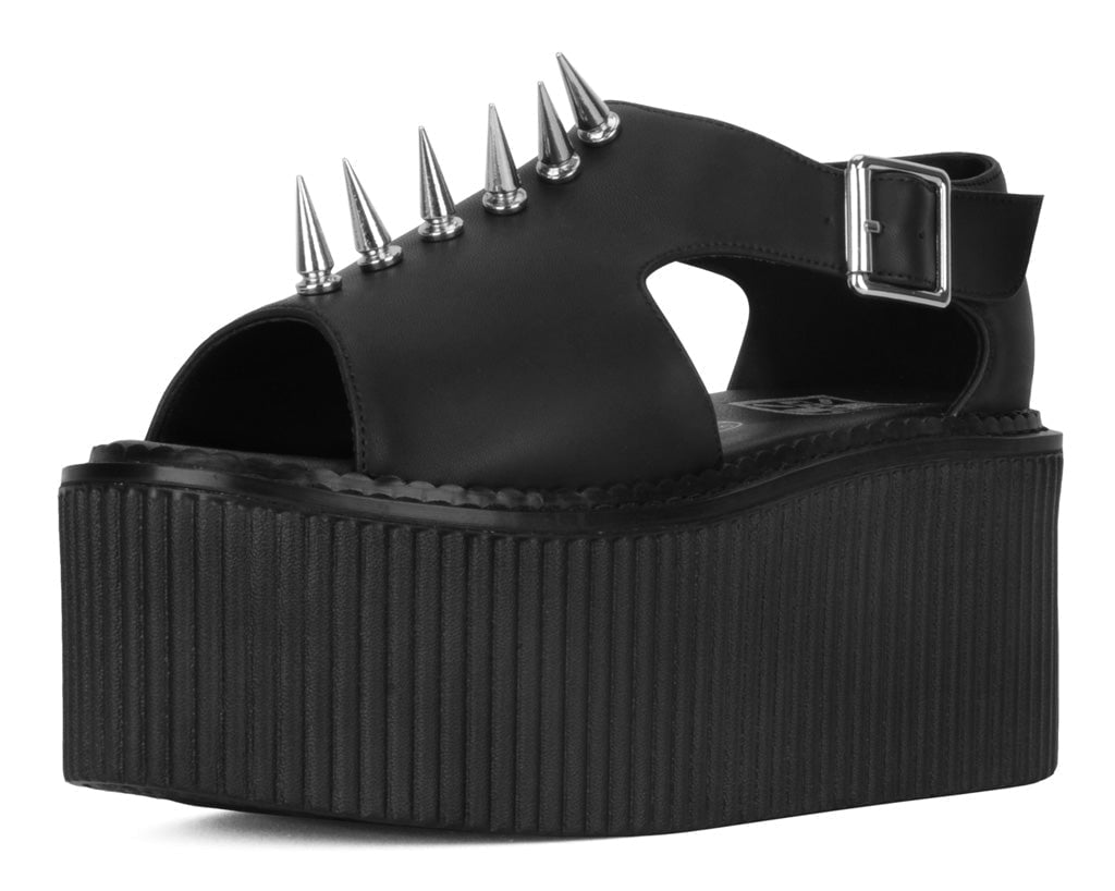 S3348 Black TUKskin Spike Strato Sandal - T.U.K. Shoes