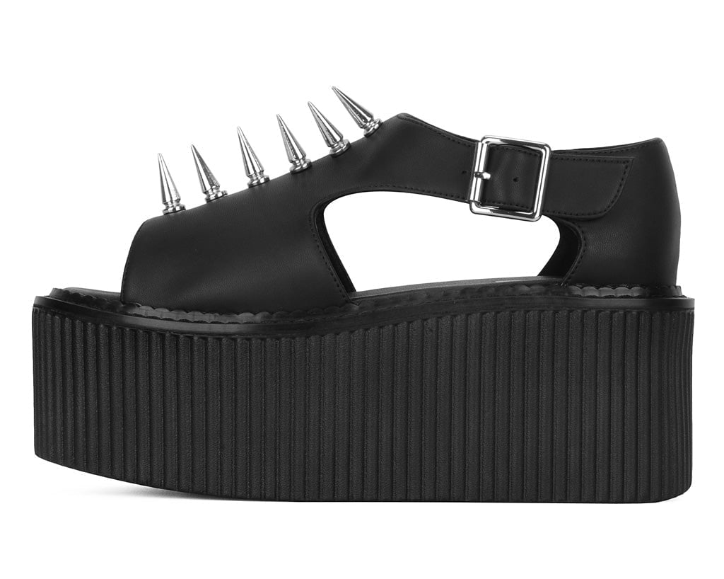 S3348 Black TUKskin Spike Strato Sandal - T.U.K. Shoes