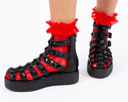 V3383L Black Studded Gladiator Viva Mondo Sandal - T.U.K. Shoes