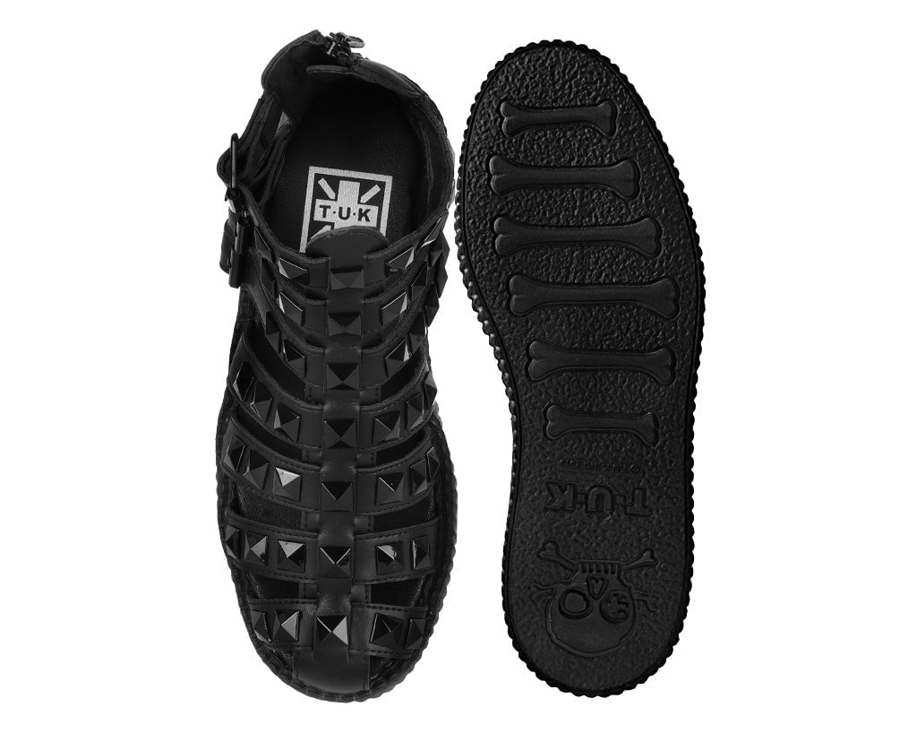 V3383L Black Studded Gladiator Viva Mondo Sandal - T.U.K. Shoes