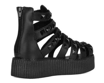 V3383L Black Studded Gladiator Viva Mondo Sandal - T.U.K. Shoes