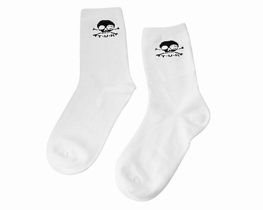 TSK1033 White T.U.K. Skull Logo Men’s Sock TSK1033-OS - T.U.K. Shoes