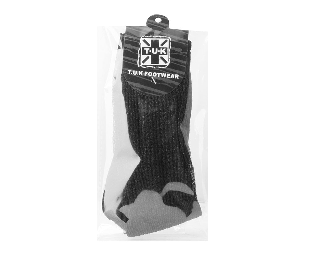 TSK1130 Black Ribbed Glitter Sock TSK1130 - T.U.K. Shoes